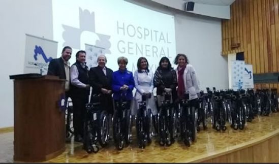 Donan sillas de ruedas e instrumental quirúrgico a instituciones del sector salud